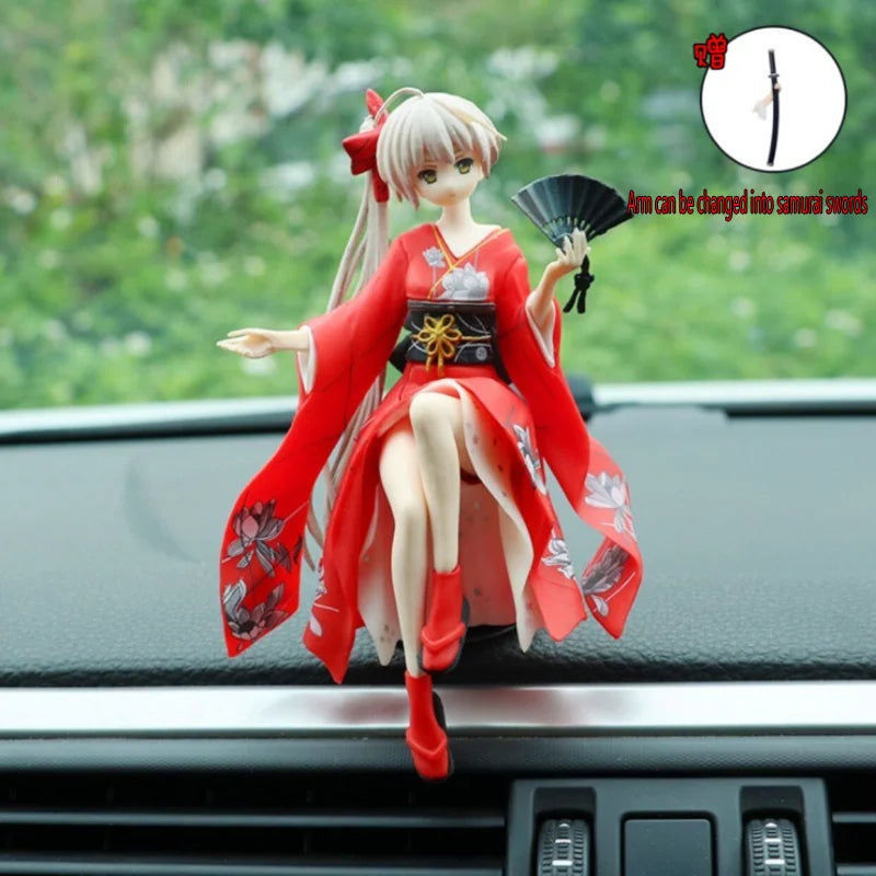 PVC Anime Beauty Doll Model Toys Car Decoration ACG Cartoon Car Interior Center Console Auto Ornaments Car Accessories Gift