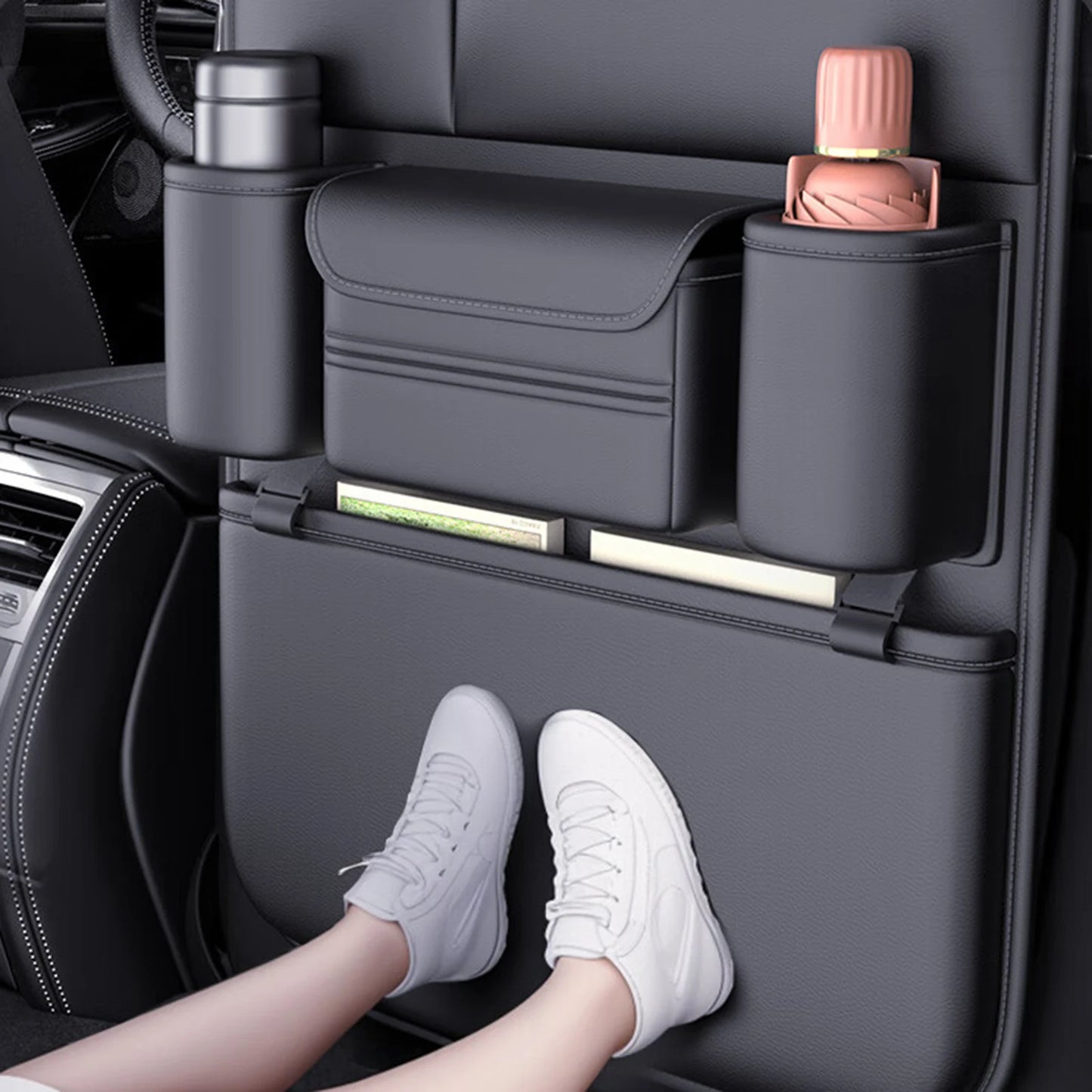 Universal Car Seat Back Organizer Bag Easy Install