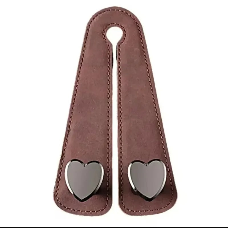 Heart Shape Metal Car Seat Headrest Hooks 2 in 1 Leather Car Seat Back Hook Purse and Bag