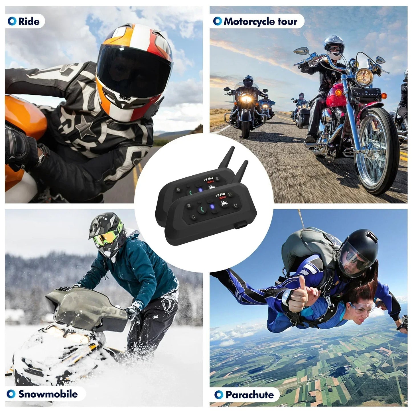 Motorcycle Intercom Bluetooth Wireless