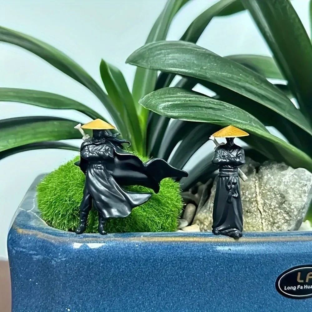 Mini Samurai Ninja Statue Set