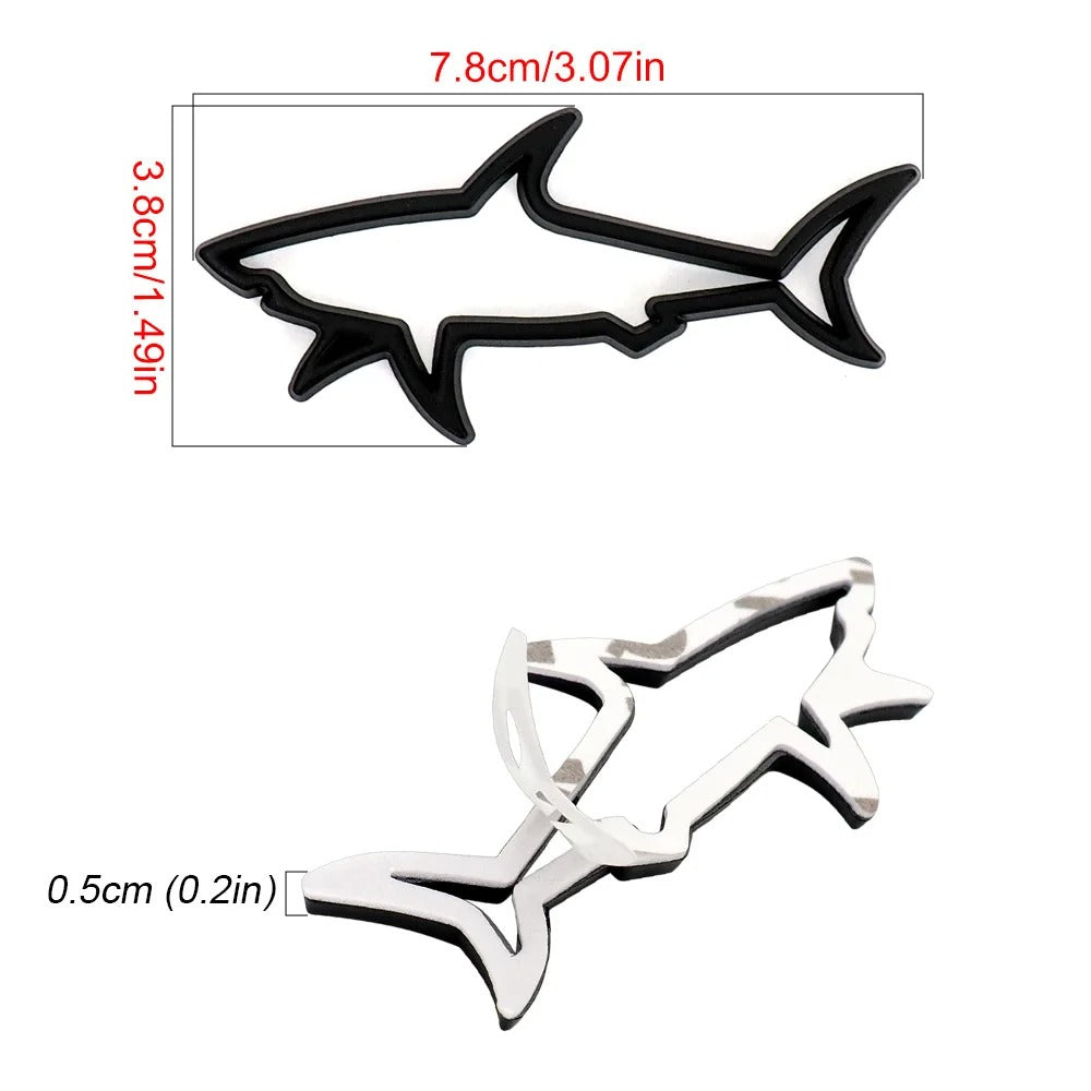 Stickers 3D Metal Fish Shark design