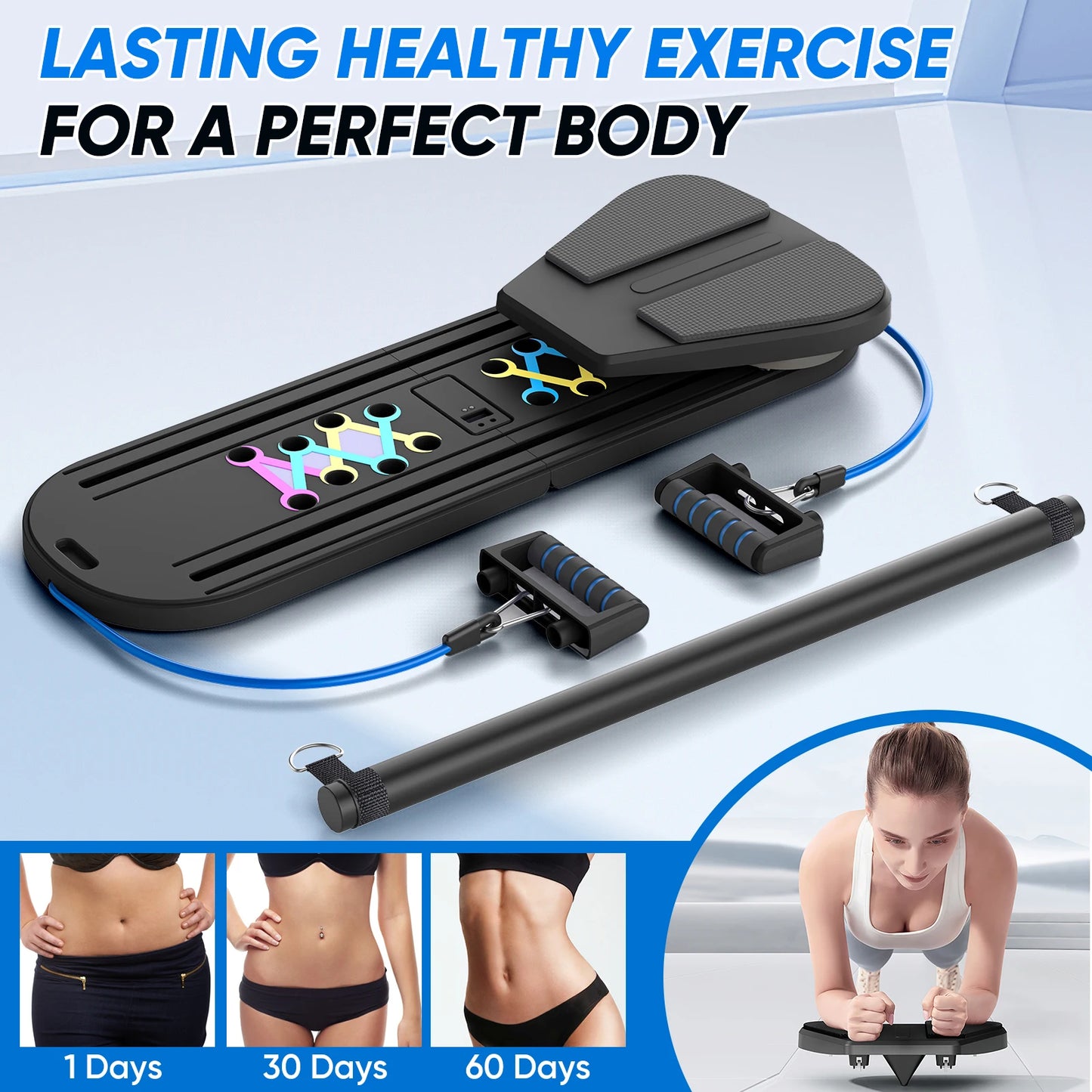 Exercise Board, Fitness Board, Ab Wheel Workout Equipment for Home