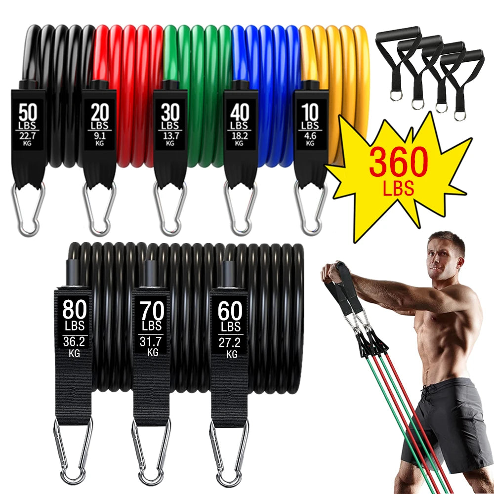 Workout Bar Fitness Resistance Bands Set