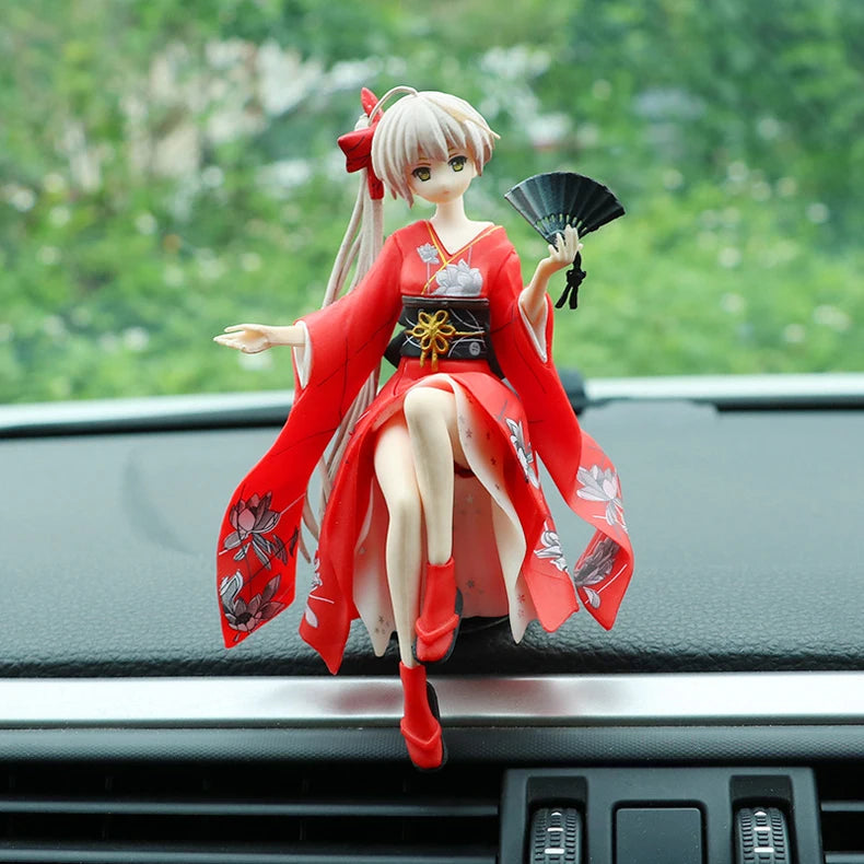 PVC Anime Beauty Doll Model Toys Car Decoration ACG Cartoon Car Interior Center Console Auto Ornaments Car Accessories Gift