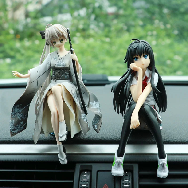PVC Anime Beauty Doll Model Toys Car Decoration ACG Cartoon Car Interior Center Console Auto Ornaments Car Accessories Gift