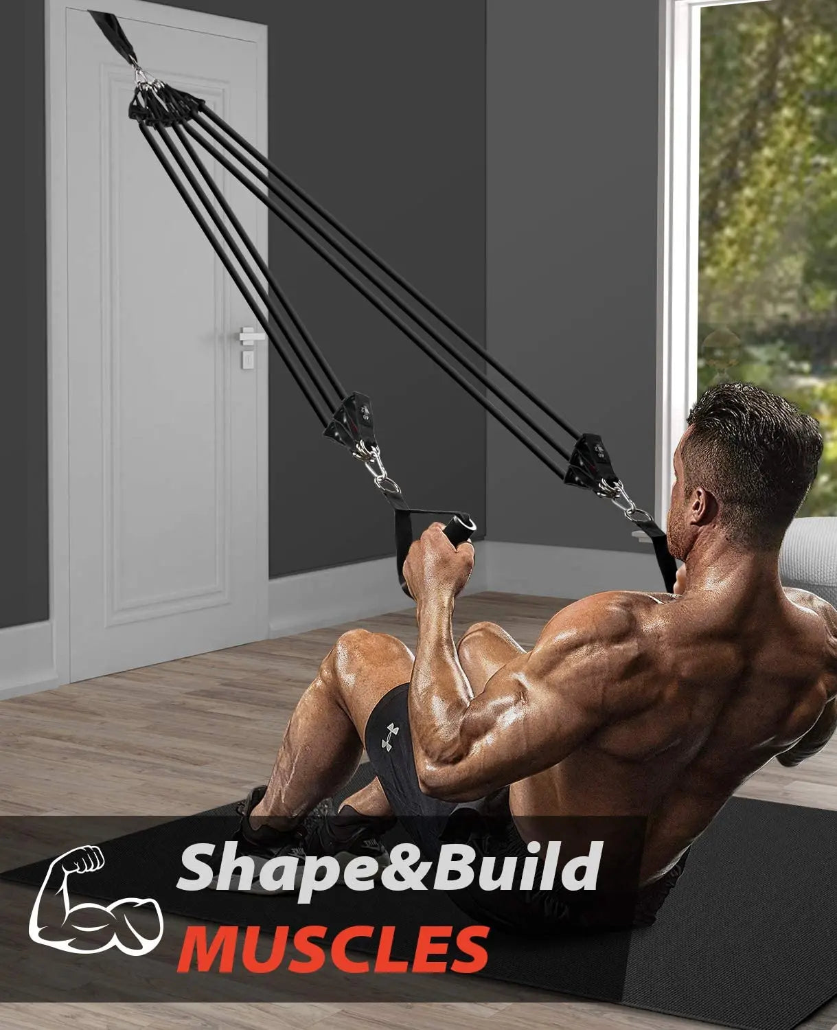 Workout Bar Fitness Resistance Bands Set