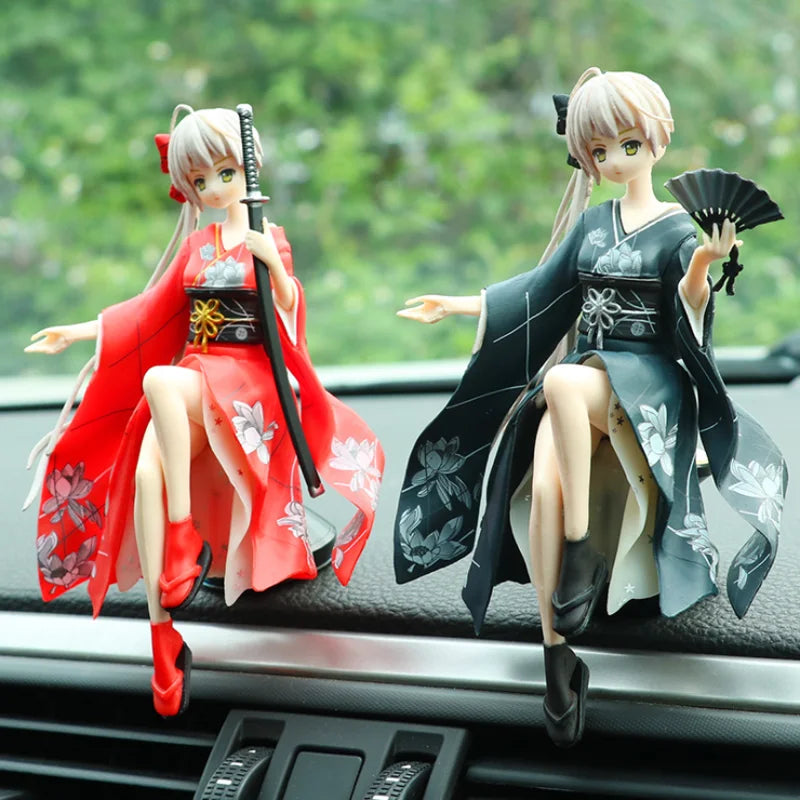 PVC Anime Beauty Doll Model Toys Car Decoration ACG Cartoon Car Interior Center Console Auto Ornaments Car Accessories Gift
