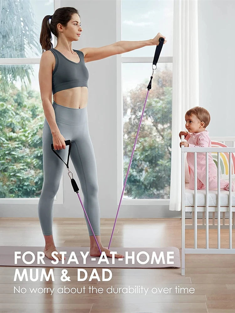 Workout Bar Fitness Resistance Bands Set