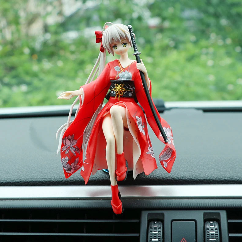 PVC Anime Beauty Doll Model Toys Car Decoration ACG Cartoon Car Interior Center Console Auto Ornaments Car Accessories Gift