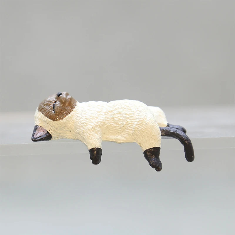 Cartoon Simulation Fish Tank Edge Hang Cat Aquarium Ornament Figurine Miniature Landscape Home Decoration Cute Desktop Gifts