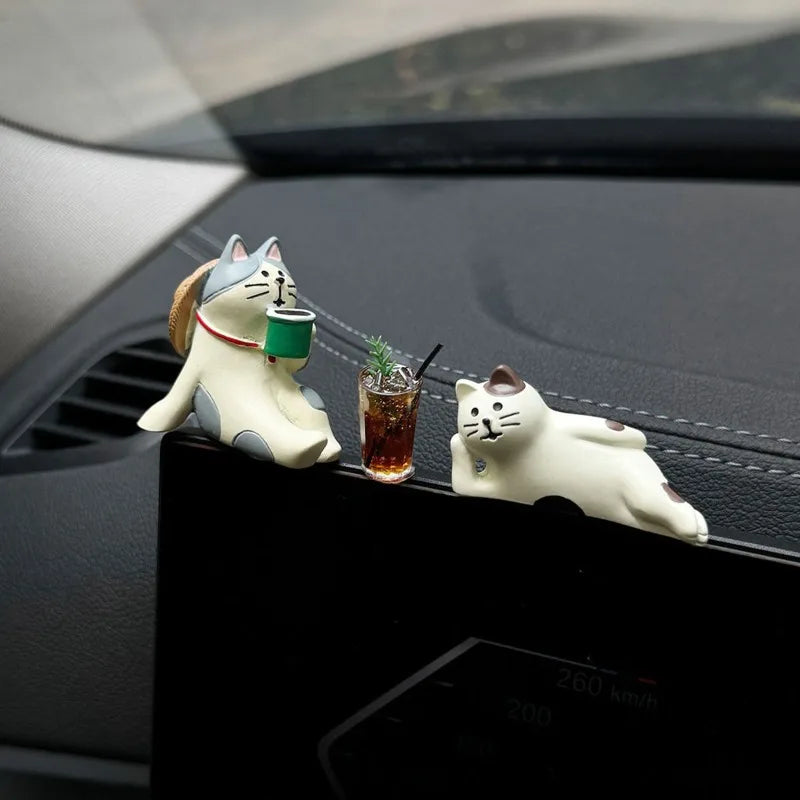 Cute Healing Kitten Ornaments For Car Dashboard
