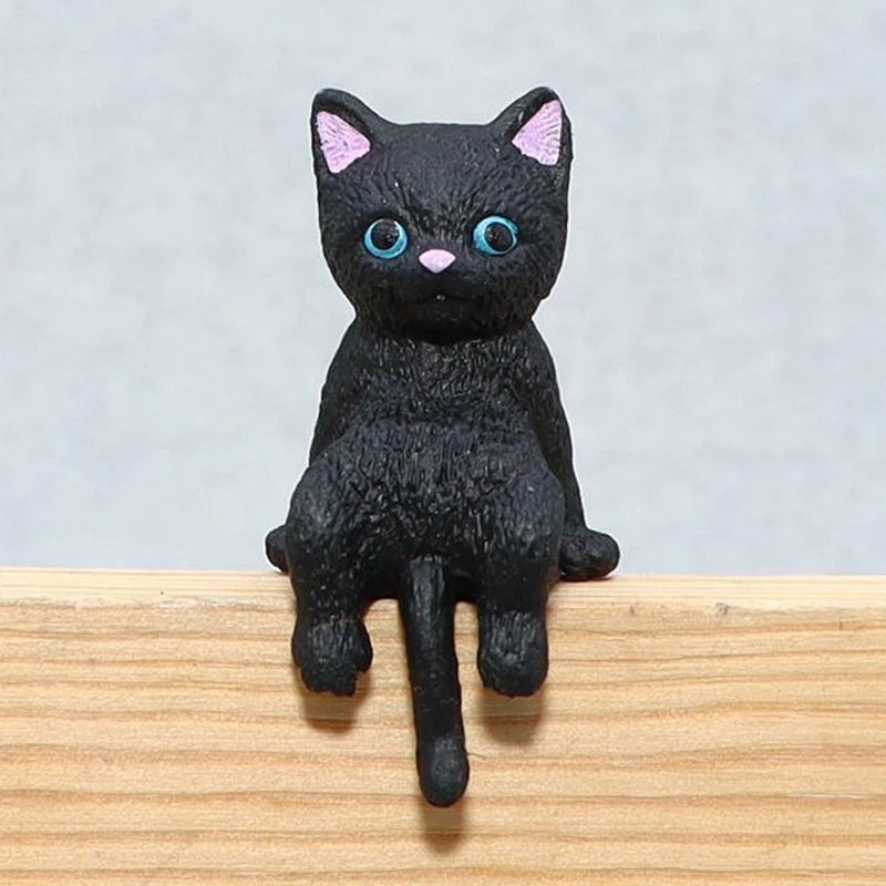 Cartoon Simulation Fish Tank Edge Hang Cat Aquarium Ornament Figurine Miniature Landscape Home Decoration Cute Desktop Gifts