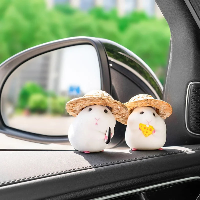 Car Decoration Hamster Car Accessories New Console Cute Doll Car Interior Pendant   Decoration  Cool  Decoration Accesories