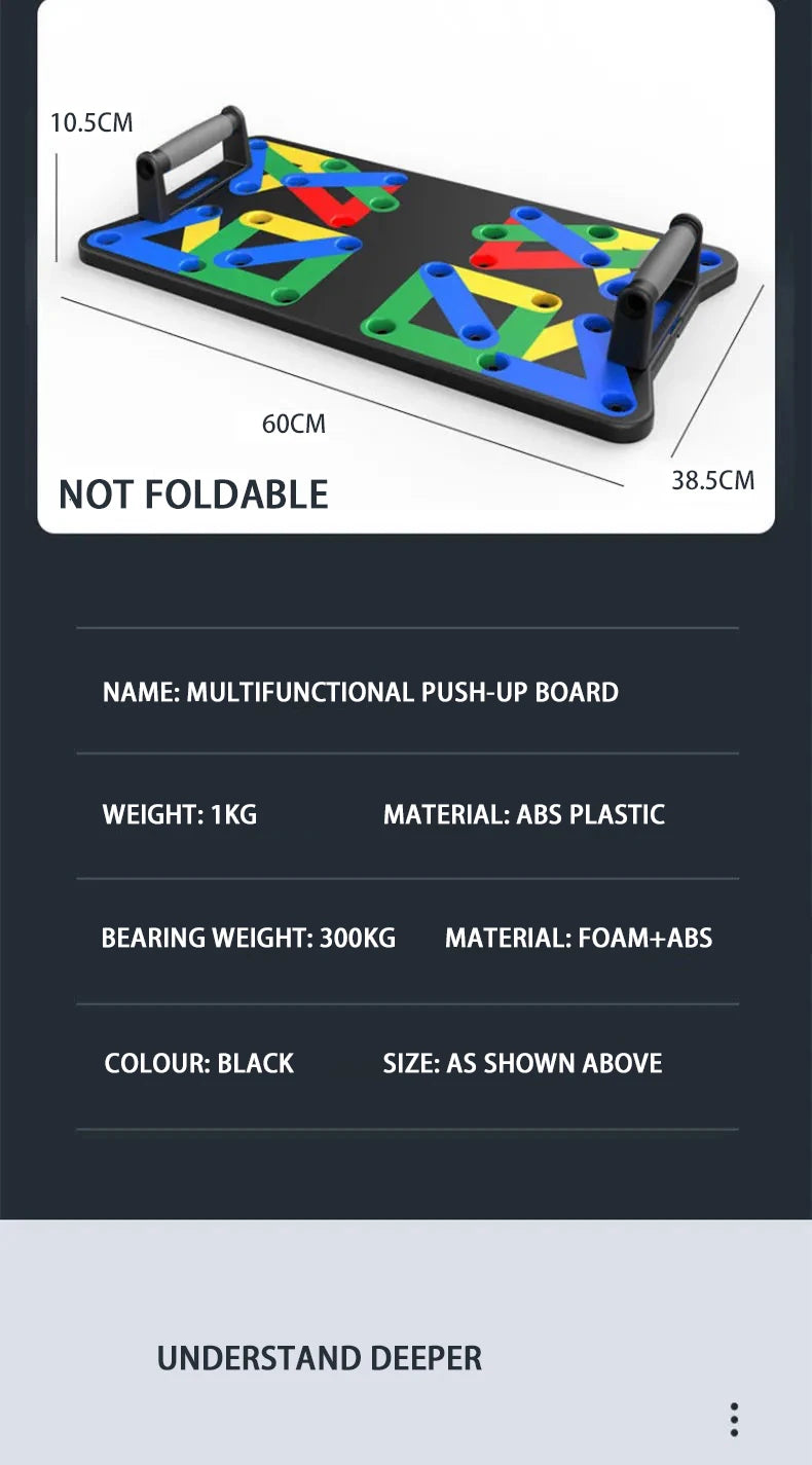 Portable Multifunctional Push-up Board Set With Handles Foldable