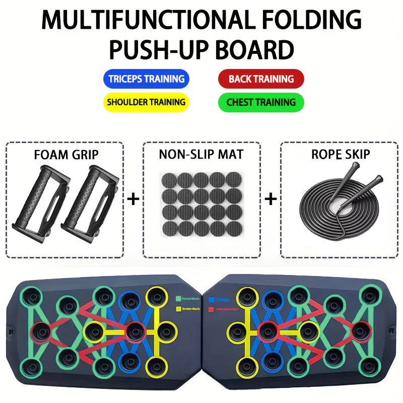 Portable Multifunctional Push-up Board Set With Handles Foldable