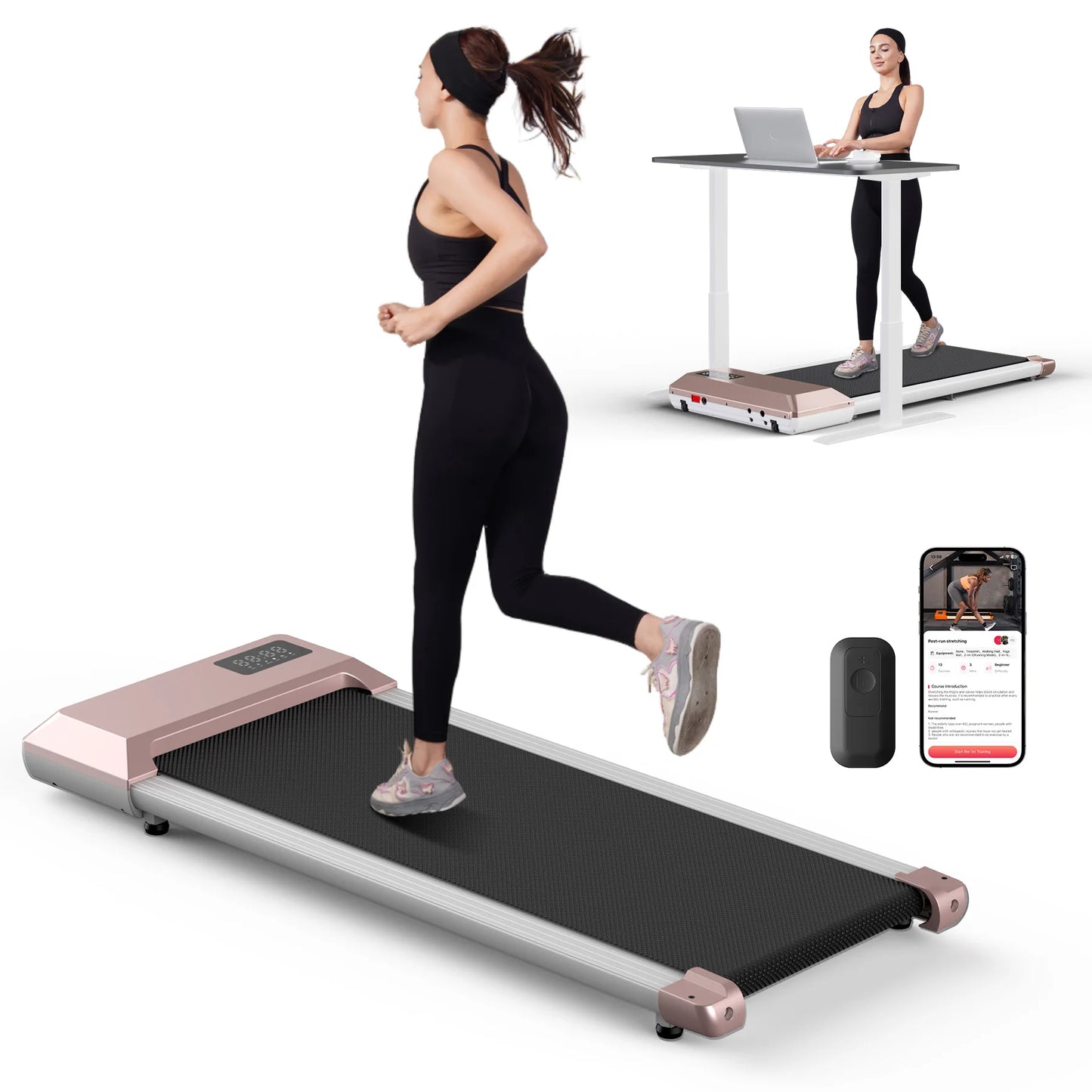 Treadmill for Home 2.5HP Walking Pad LCD Digital Data Display 2in1 Walking Running