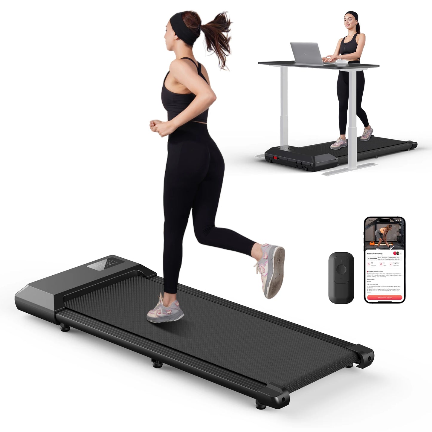 Treadmill for Home 2.5HP Walking Pad LCD Digital Data Display 2in1 Walking Running