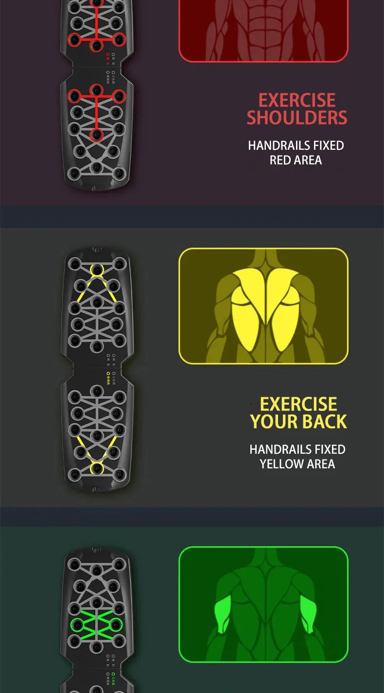 Portable Multifunctional Push-up Board Set With Handles Foldable