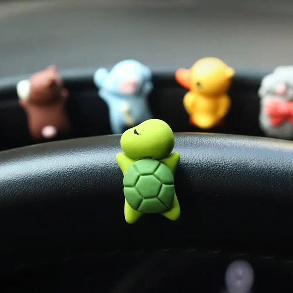 6Pcs/Set Sleeping Mini Animal Car Interior Decoration