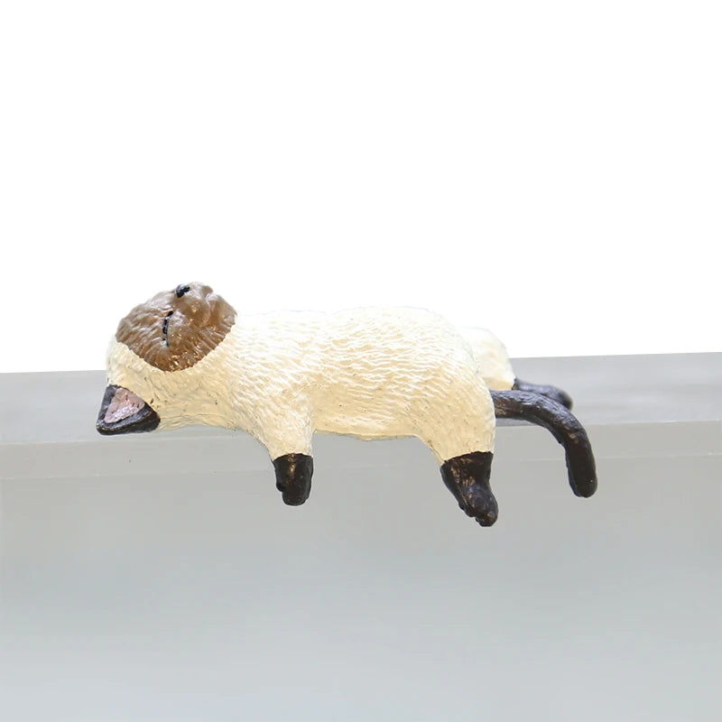 Cartoon Simulation Fish Tank Edge Hang Cat Aquarium Ornament Figurine Miniature Landscape Home Decoration Cute Desktop Gifts