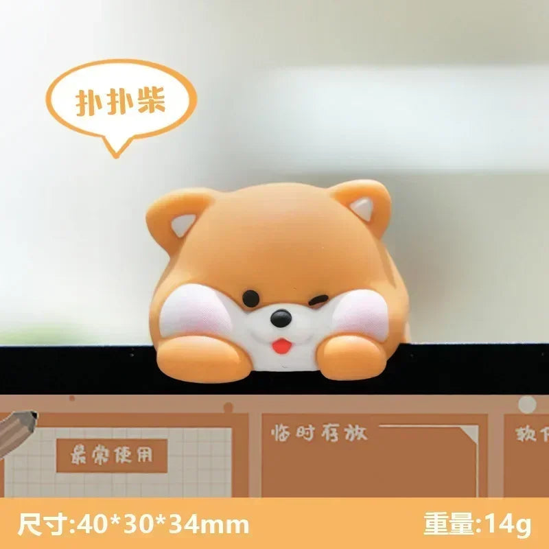 Mini Cartoon Animal Rubber Decorative Toy Cute Computer Desktop Decoration Car