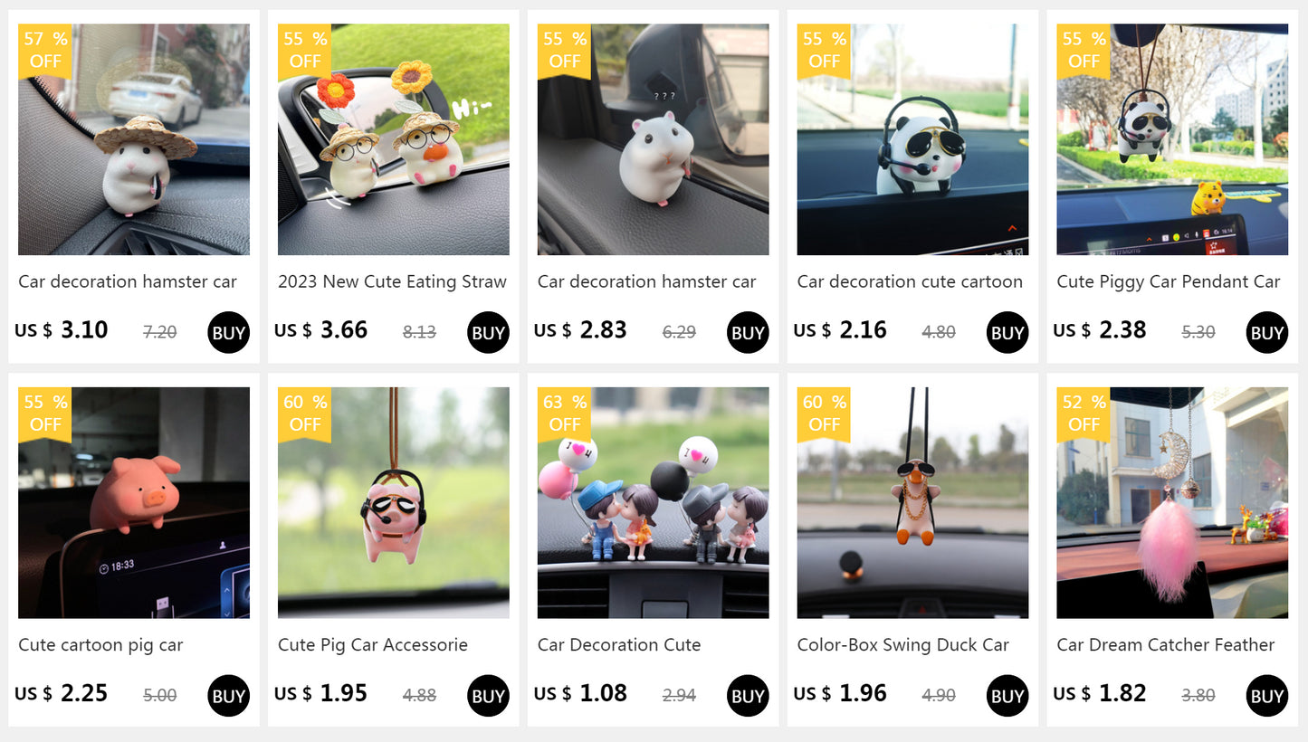 Car Decoration Hamster Car Accessories New Console Cute Doll Car Interior Pendant   Decoration  Cool  Decoration Accesories