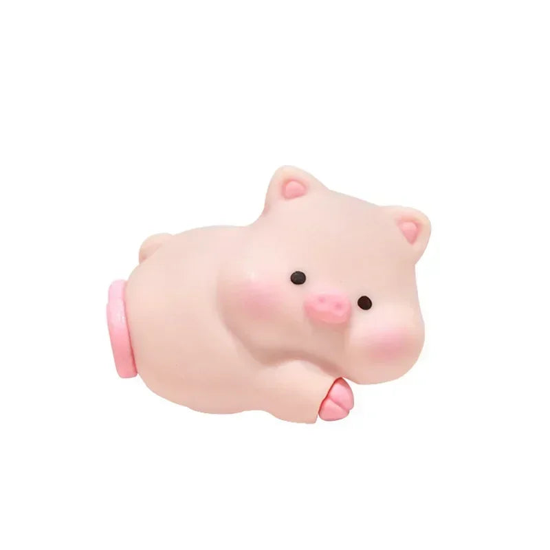 Mini Cartoon Animal Rubber Decorative Toy Cute Computer Desktop Decoration Car
