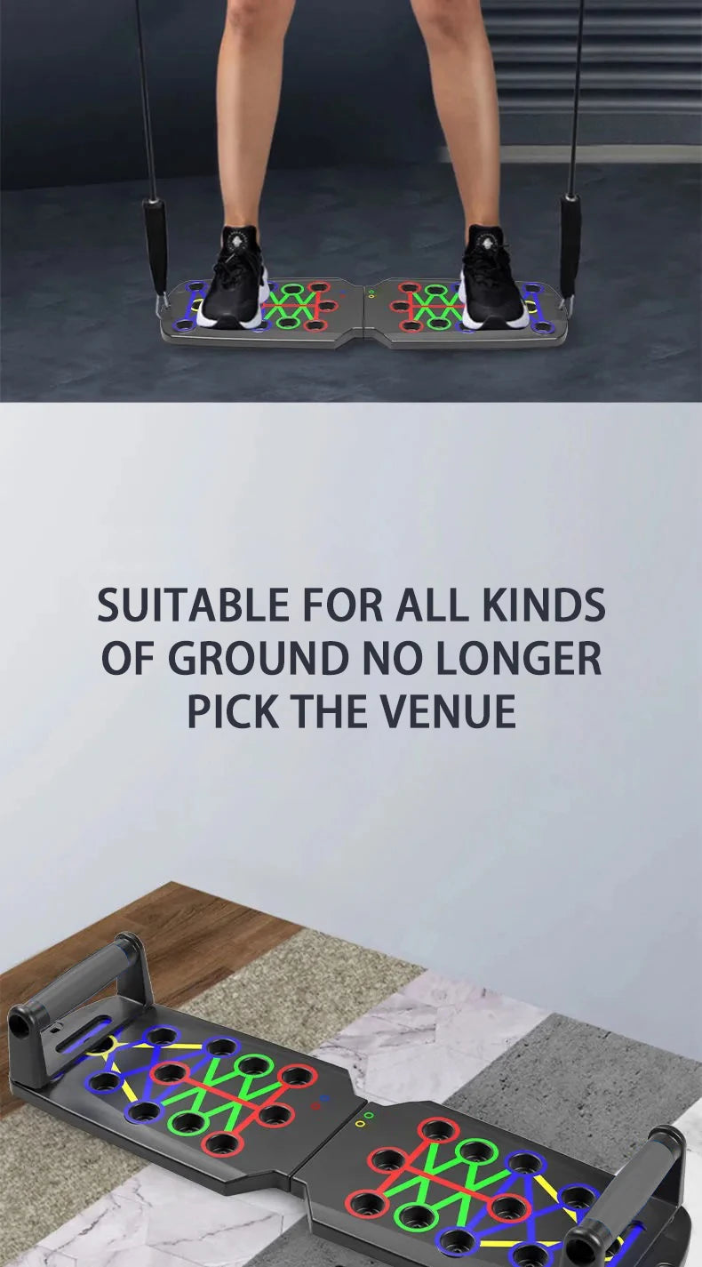 Portable Multifunctional Push-up Board Set With Handles Foldable
