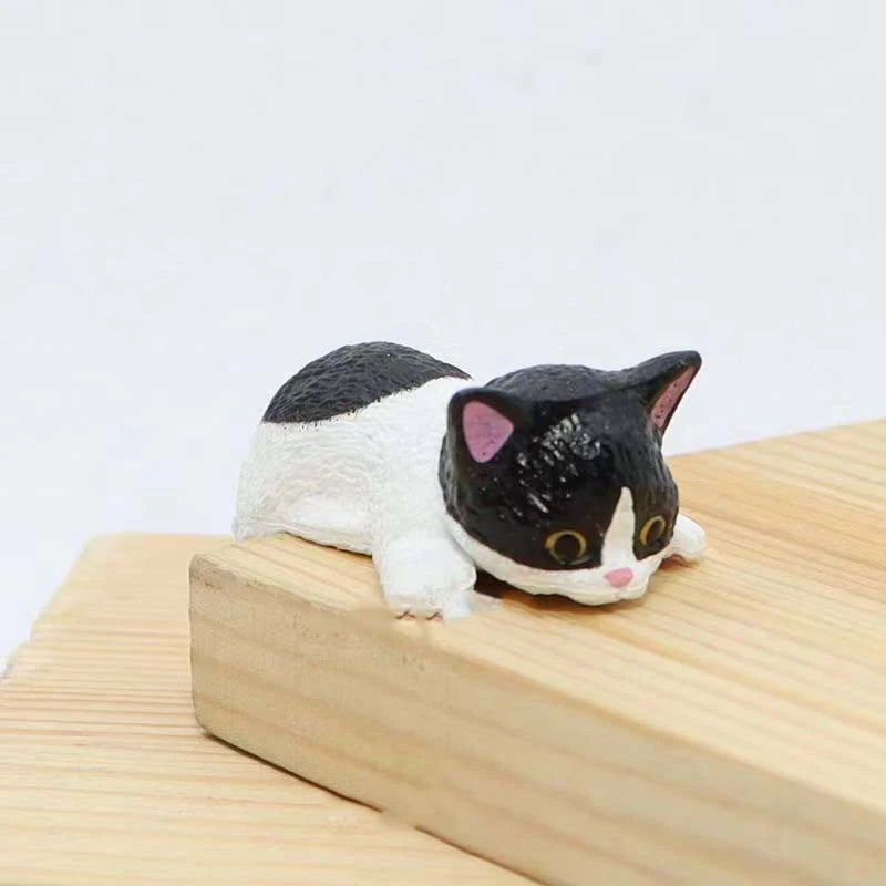 Cartoon Simulation Fish Tank Edge Hang Cat Aquarium Ornament Figurine Miniature Landscape Home Decoration Cute Desktop Gifts