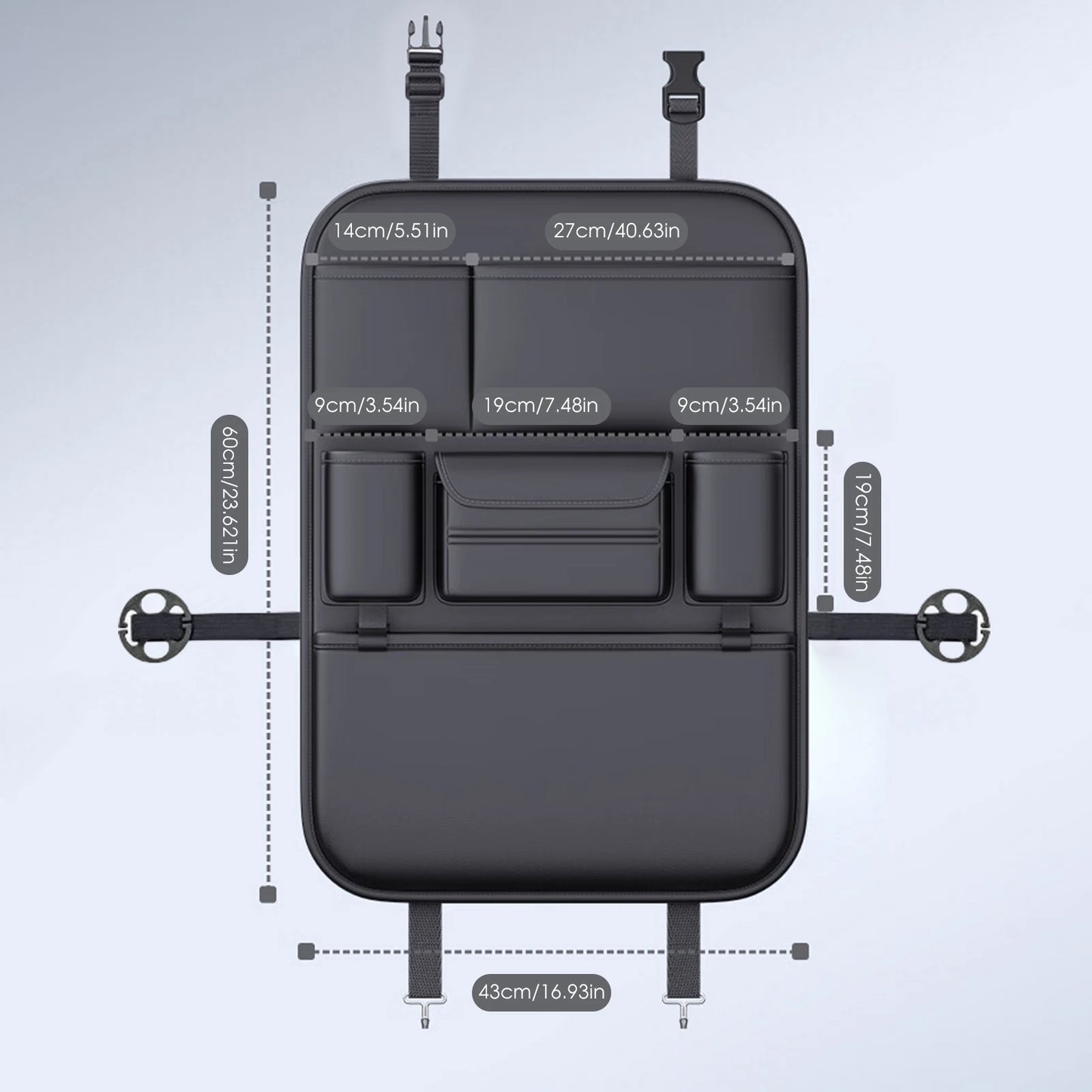 Universal Car Seat Back Organizer Bag Easy Install