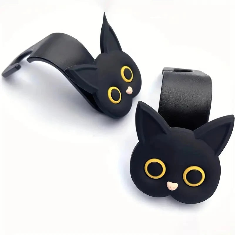 Cute 3D Cartoon Cat Car Seat Headrest Hook Handbag