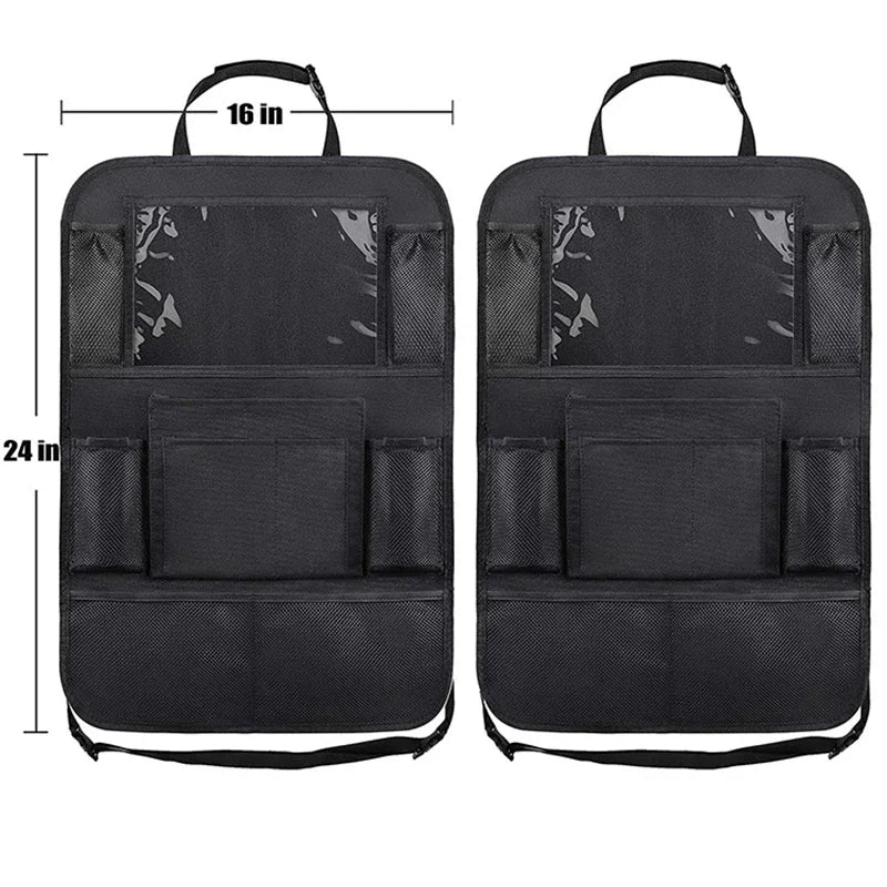 Car Backseat Organizer with Touch Screen Tablet Back Protectors