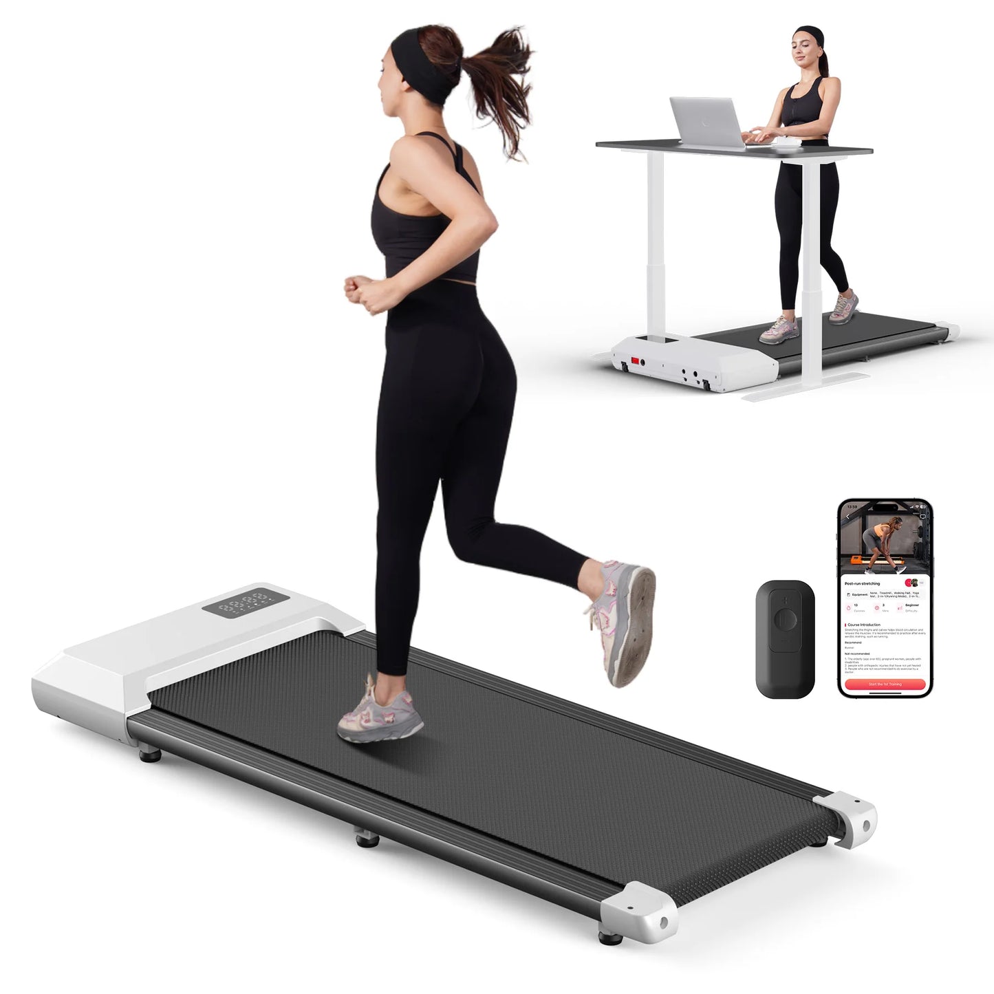 Treadmill for Home 2.5HP Walking Pad LCD Digital Data Display 2in1 Walking Running