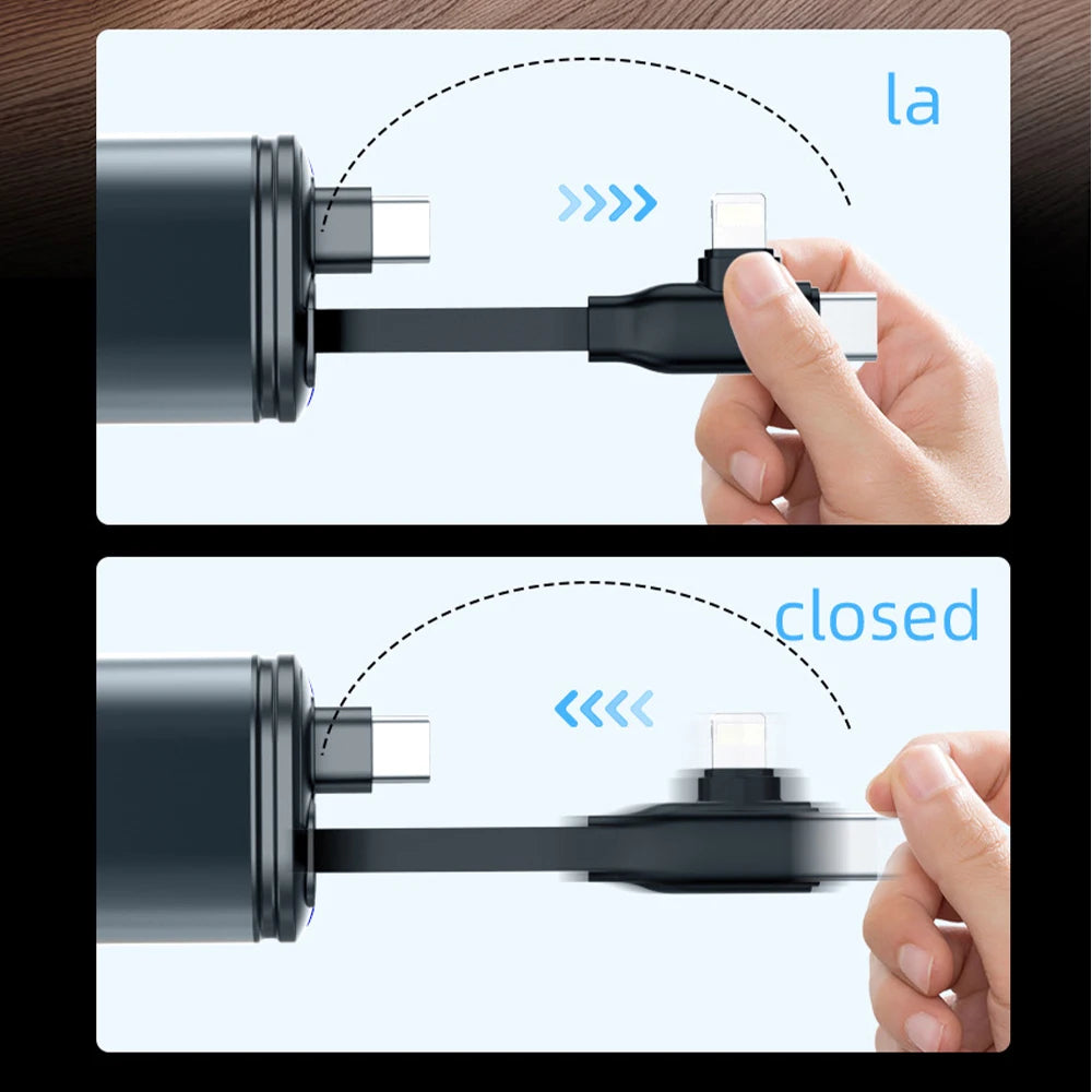 Car 180W Cigarette Lighter 5-In-1 Telescopic Cable Fast Charger Adapter with Starry Sky Top Atmosphere for Iphone and Android