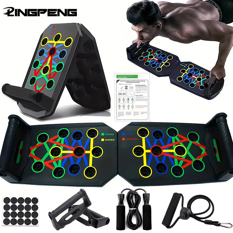 Portable Multifunctional Push-up Board Set With Handles Foldable