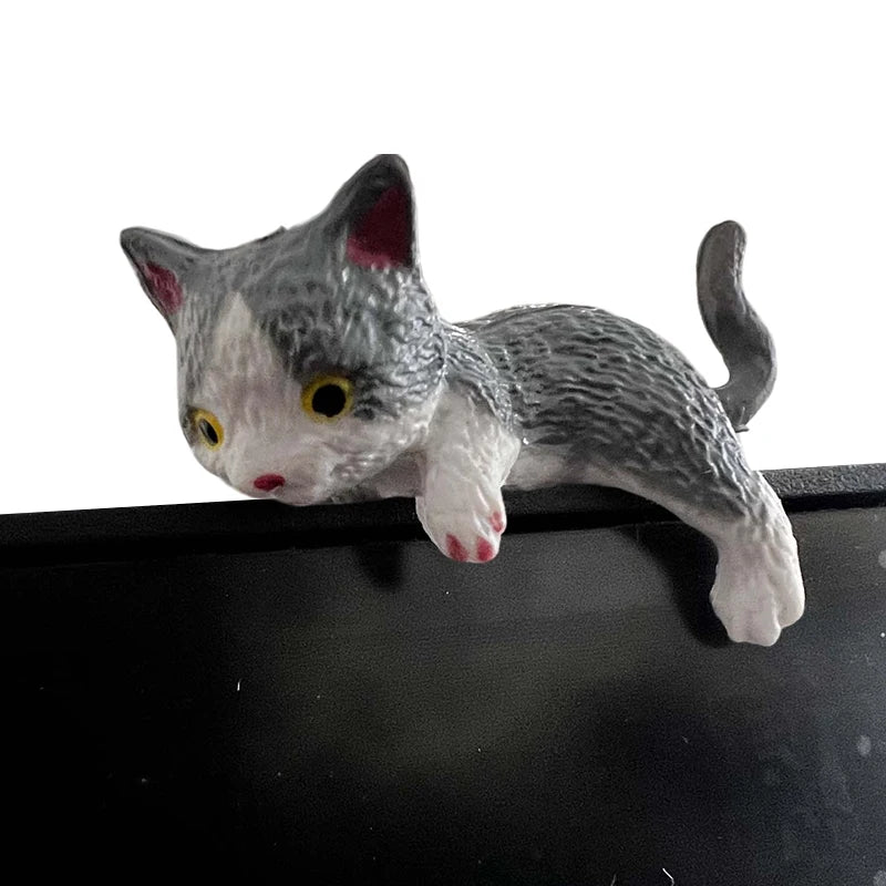 Cartoon Simulation Fish Tank Edge Hang Cat Aquarium Ornament Figurine Miniature Landscape Home Decoration Cute Desktop Gifts