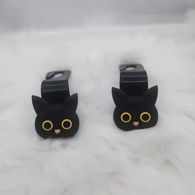 Cute 3D Cartoon Cat Car Seat Headrest Hook Handbag