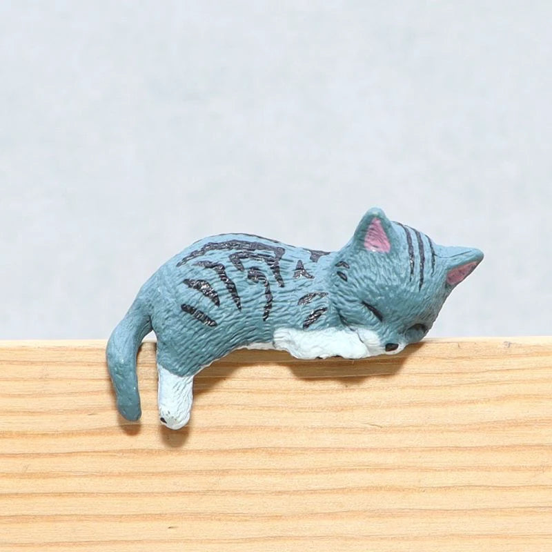 Cartoon Simulation Fish Tank Edge Hang Cat Aquarium Ornament Figurine Miniature Landscape Home Decoration Cute Desktop Gifts