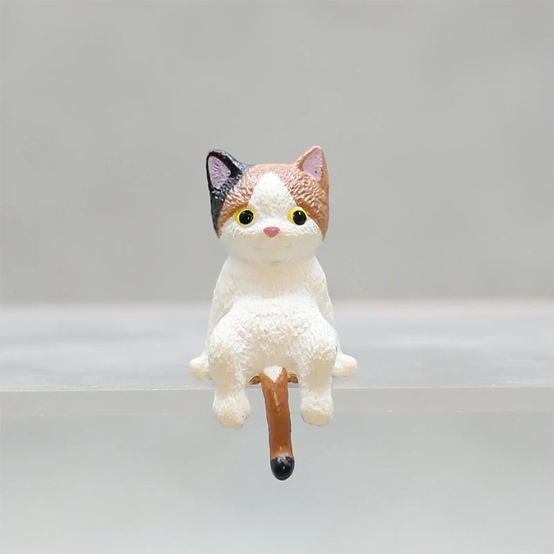 Cartoon Simulation Fish Tank Edge Hang Cat Aquarium Ornament Figurine Miniature Landscape Home Decoration Cute Desktop Gifts