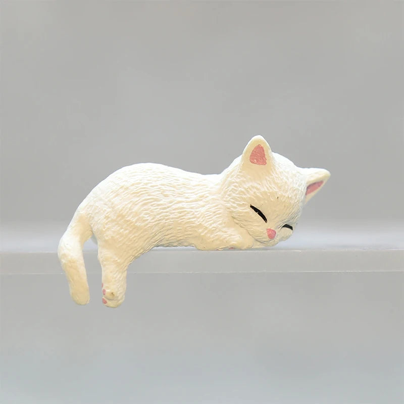 Cartoon Simulation Fish Tank Edge Hang Cat Aquarium Ornament Figurine Miniature Landscape Home Decoration Cute Desktop Gifts