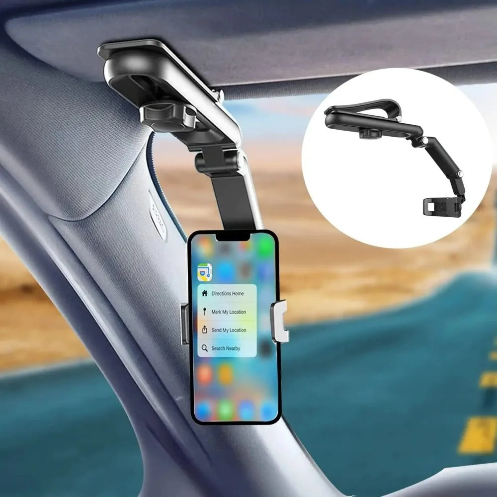 Sun Visor Phone Holder for Car Multifunctional 360° Rotating Sun Visor Cell Phone Holder
