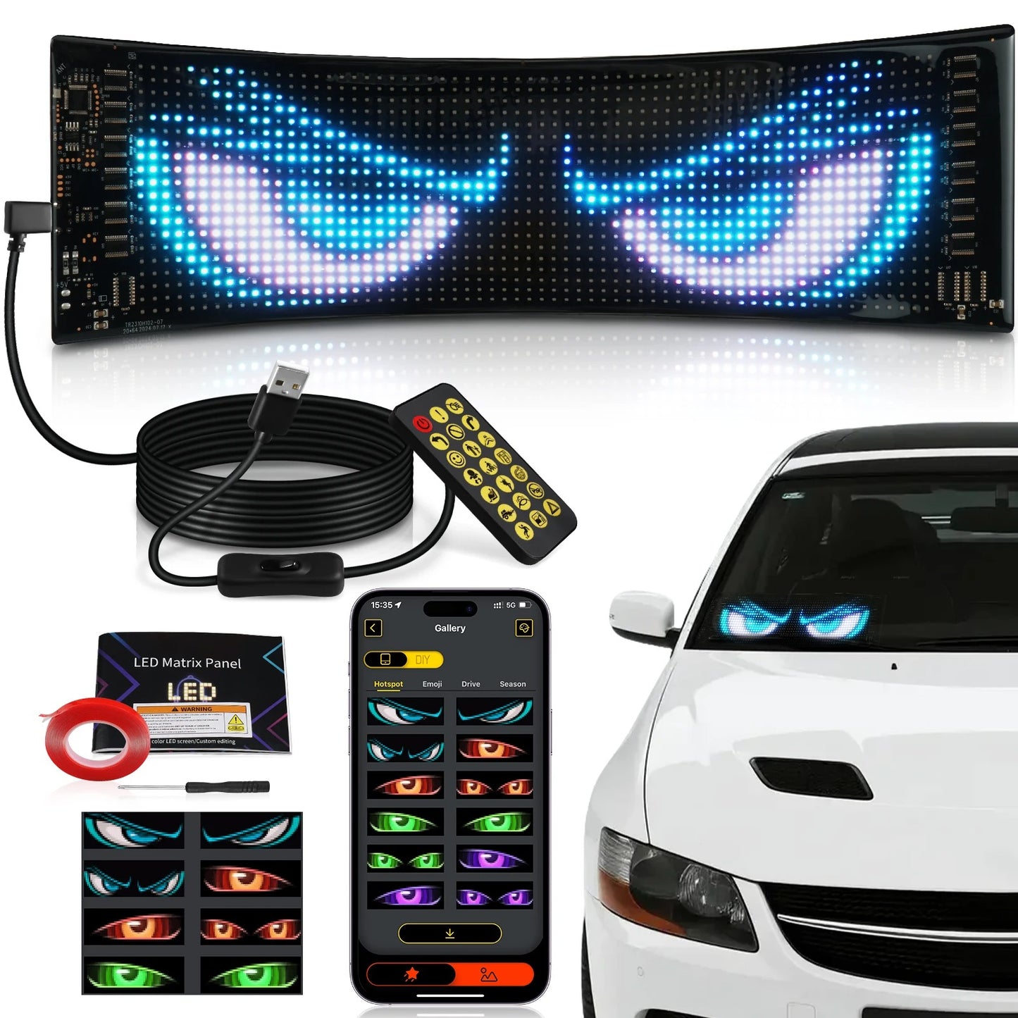 LED Devils Eyes for Car Truck APP Remote Control
