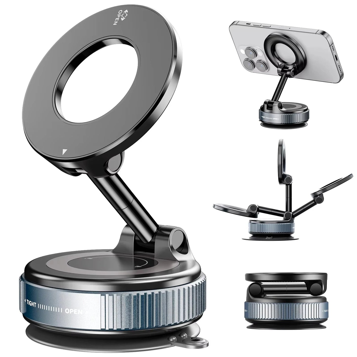 Vacuum Adsorption Car Magnetic Phone Holder 360 Degree Rotation for Unservial phones