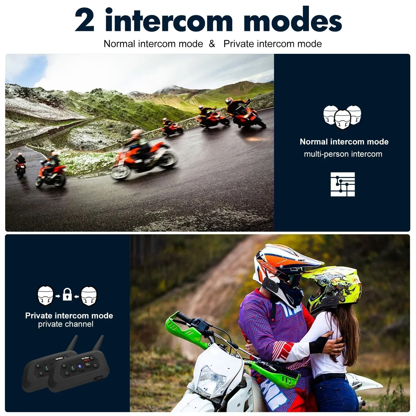 Motorcycle Intercom Bluetooth Wireless