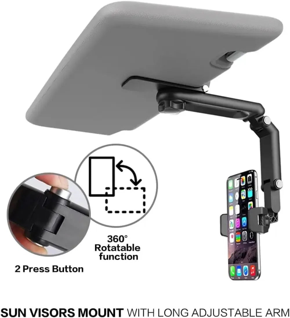 Sun Visor Phone Holder for Car Multifunctional 360° Rotating Sun Visor Cell Phone Holder