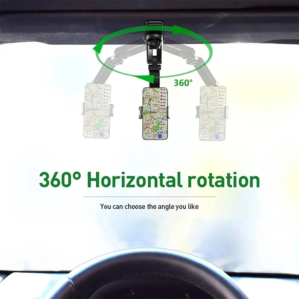 Sun Visor Phone Holder for Car Multifunctional 360° Rotating Sun Visor Cell Phone Holder