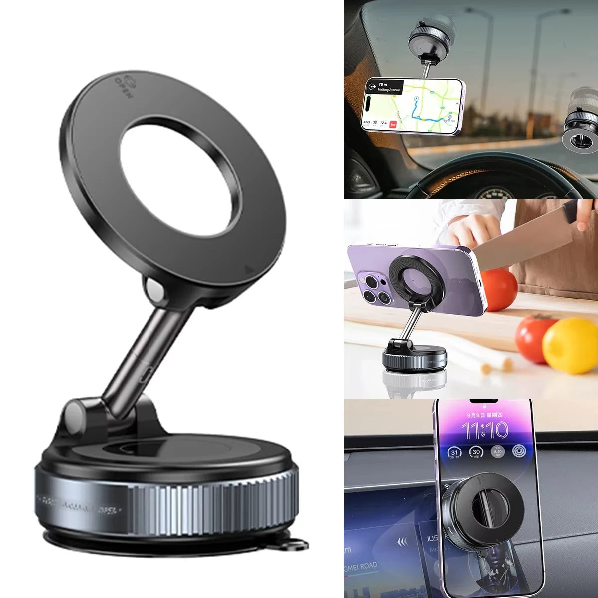 Vacuum Adsorption Car Magnetic Phone Holder 360 Degree Rotation for Unservial phones