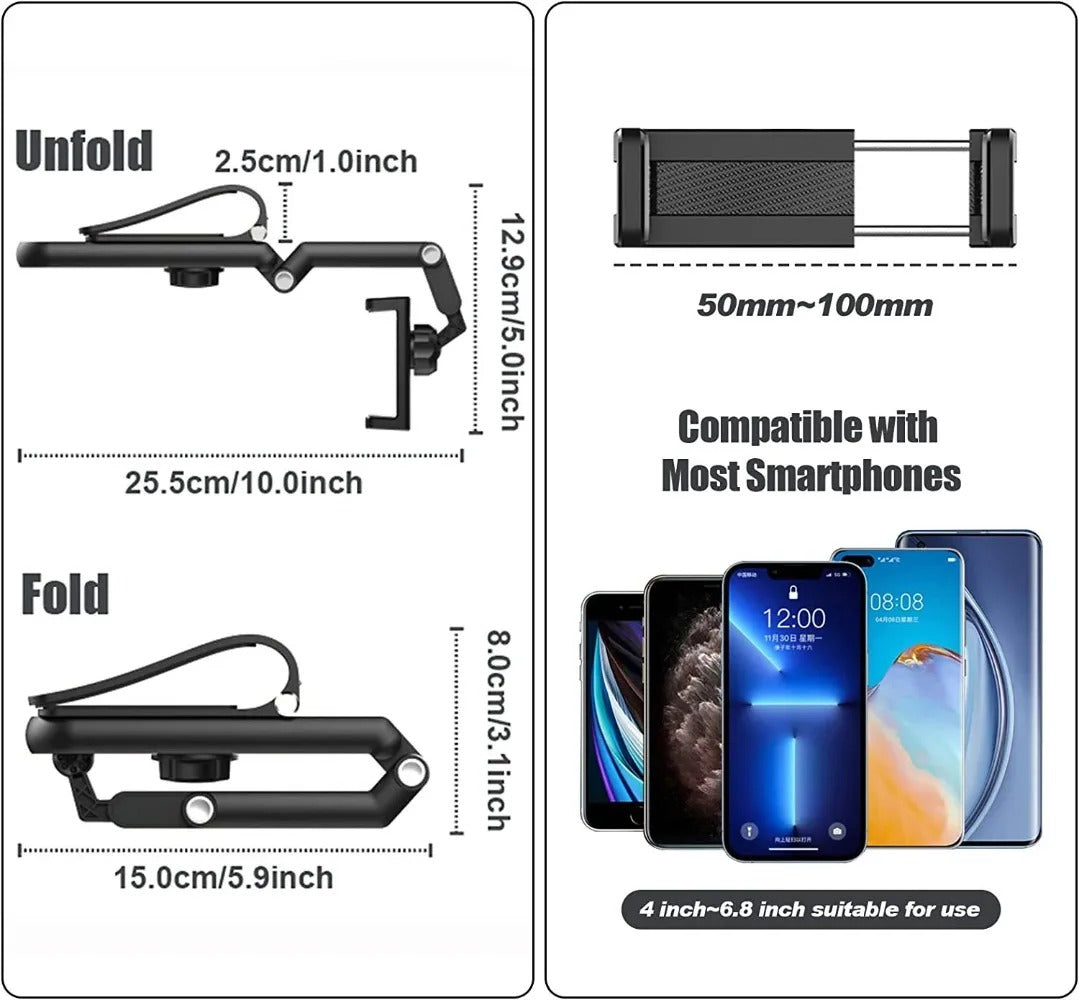 Sun Visor Phone Holder for Car Multifunctional 360° Rotating Sun Visor Cell Phone Holder