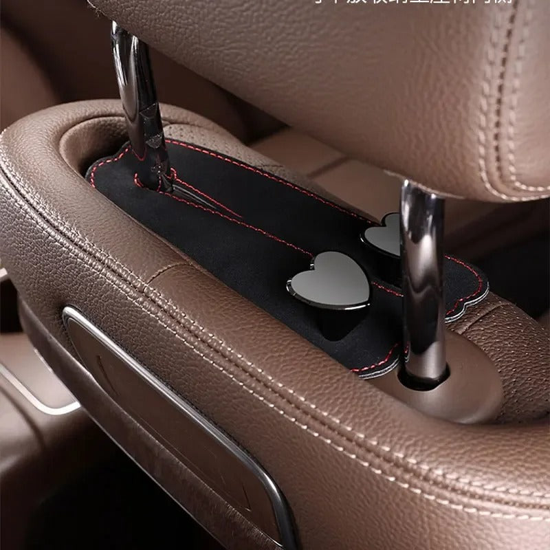 Heart Shape Metal Car Seat Headrest Hooks 2 in 1 Leather Car Seat Back Hook Purse and Bag